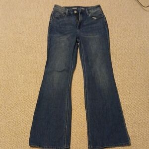 Old NAVY Dark Blue Wide Leg Jeans High-rise Wow Flare Size 0